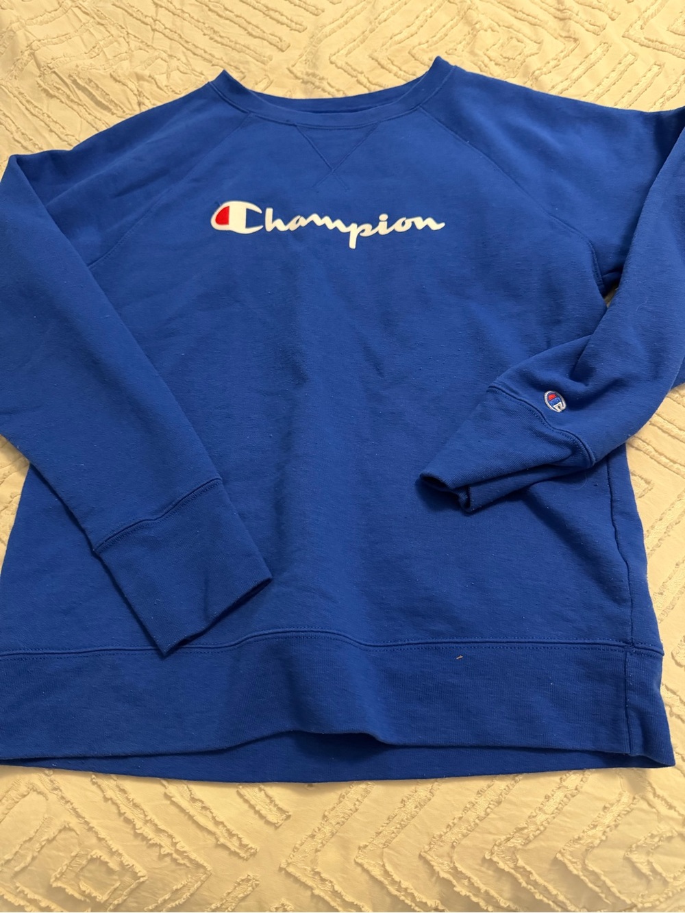 Champion Royal Blue Crewneck with Script Label